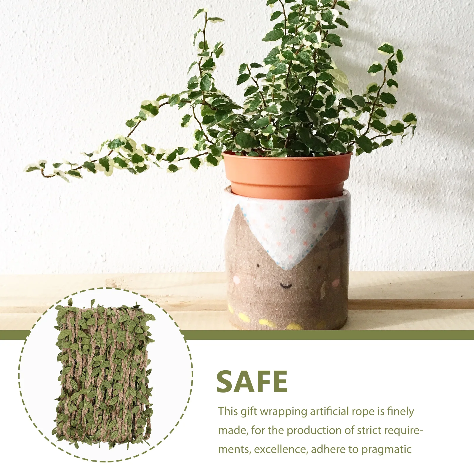 

1 Roll Packaging Imitated Vine Burlap Rope Simulated Gift Wrapping Artificial Faux Rattan Rope For