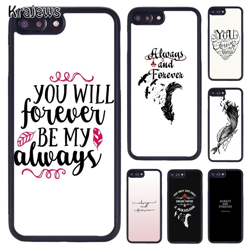 Krajews Always and Forever The Vampire Diaries Phone Case For iPhone 16 15 14 plus 11 12 mini 13 Pro XR XS Max coque