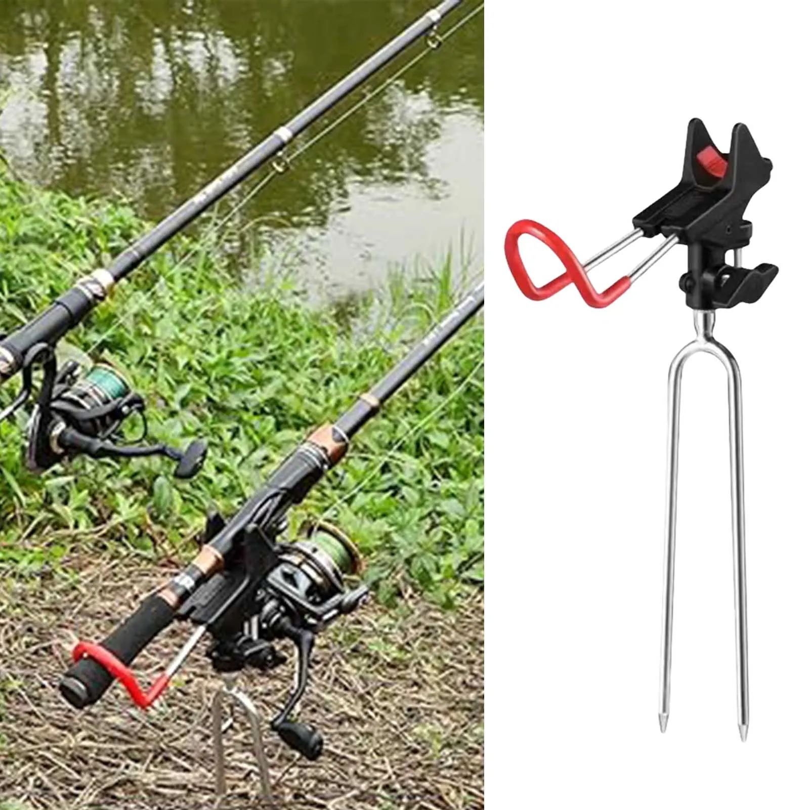 Fishing Pole Holders for Ground 360 Degree Adjustable Universal Fishing Pole Stand Equipment Suitable for Relax Your Hands