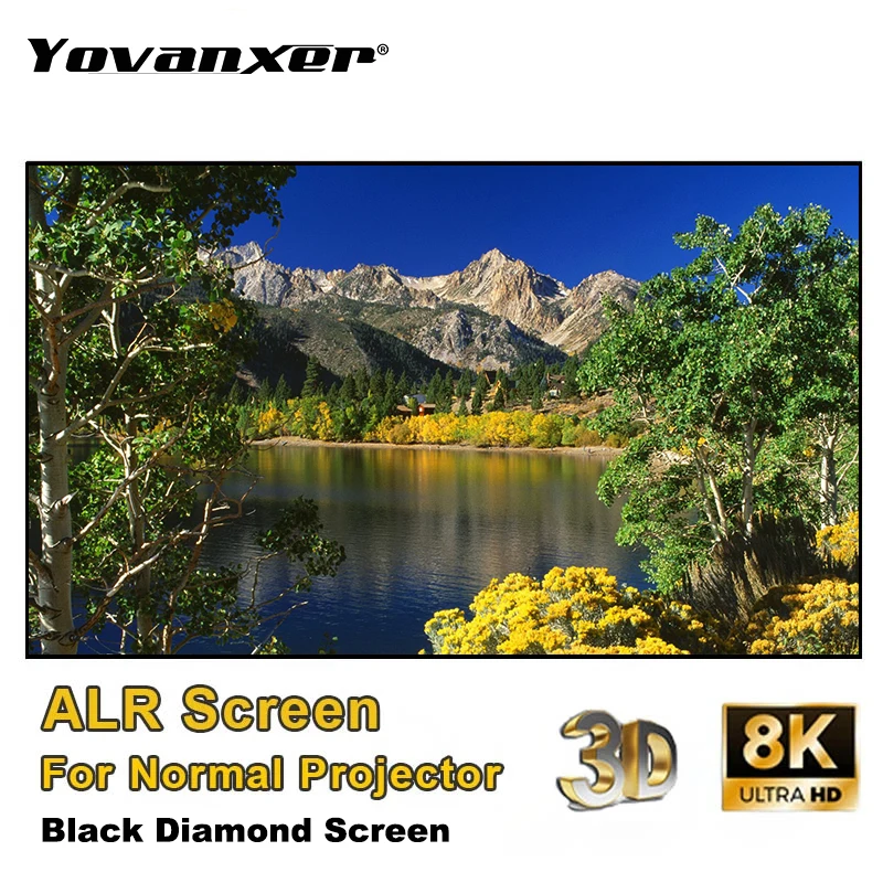 Home Cinema Projector Screen - Yovanxer Black Diamond ALR Spliced Frame