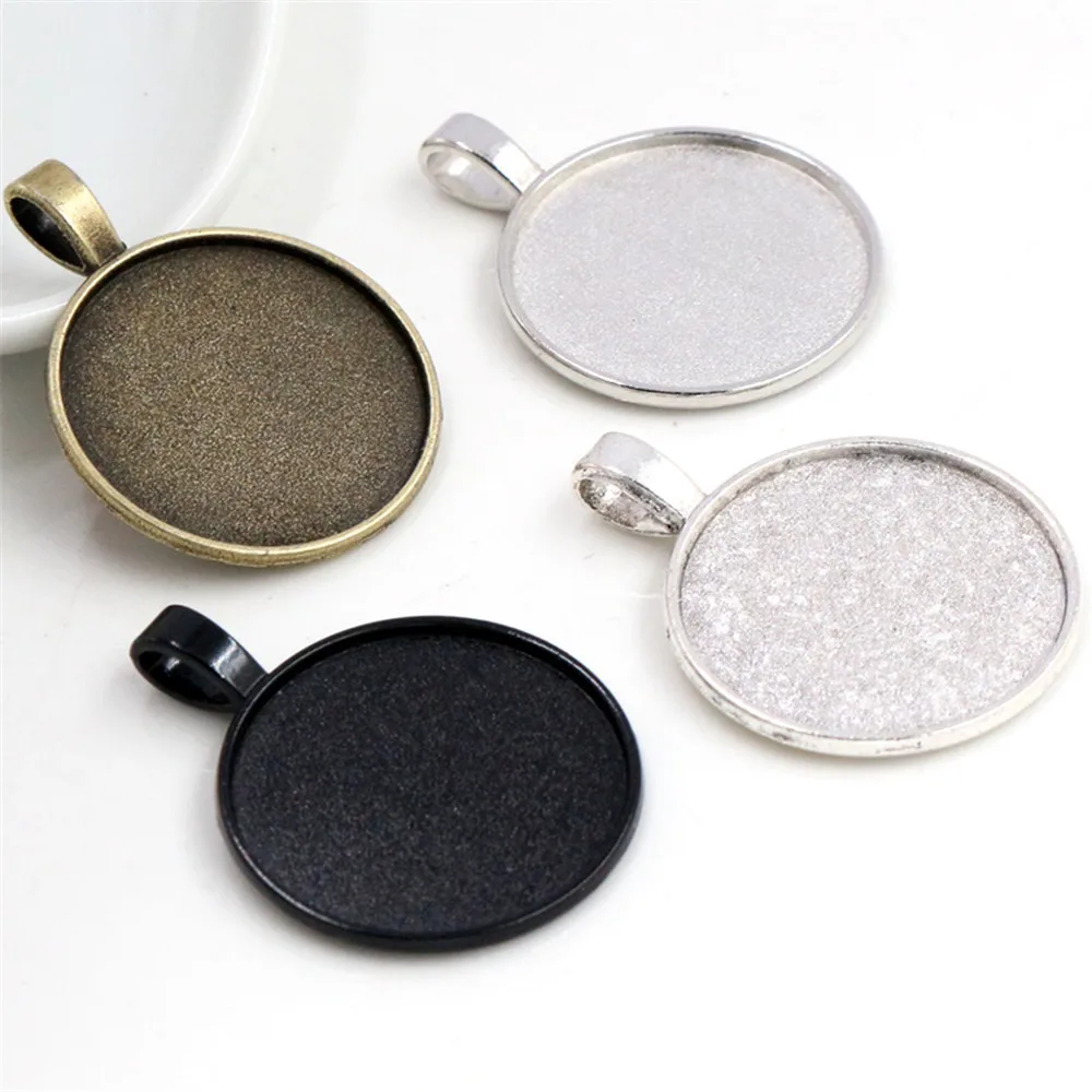 New Fashion 10pcs 25mm Inner Size Multi Colors Plated Classic Simple Style Cabochon Base Setting Charms Pendant