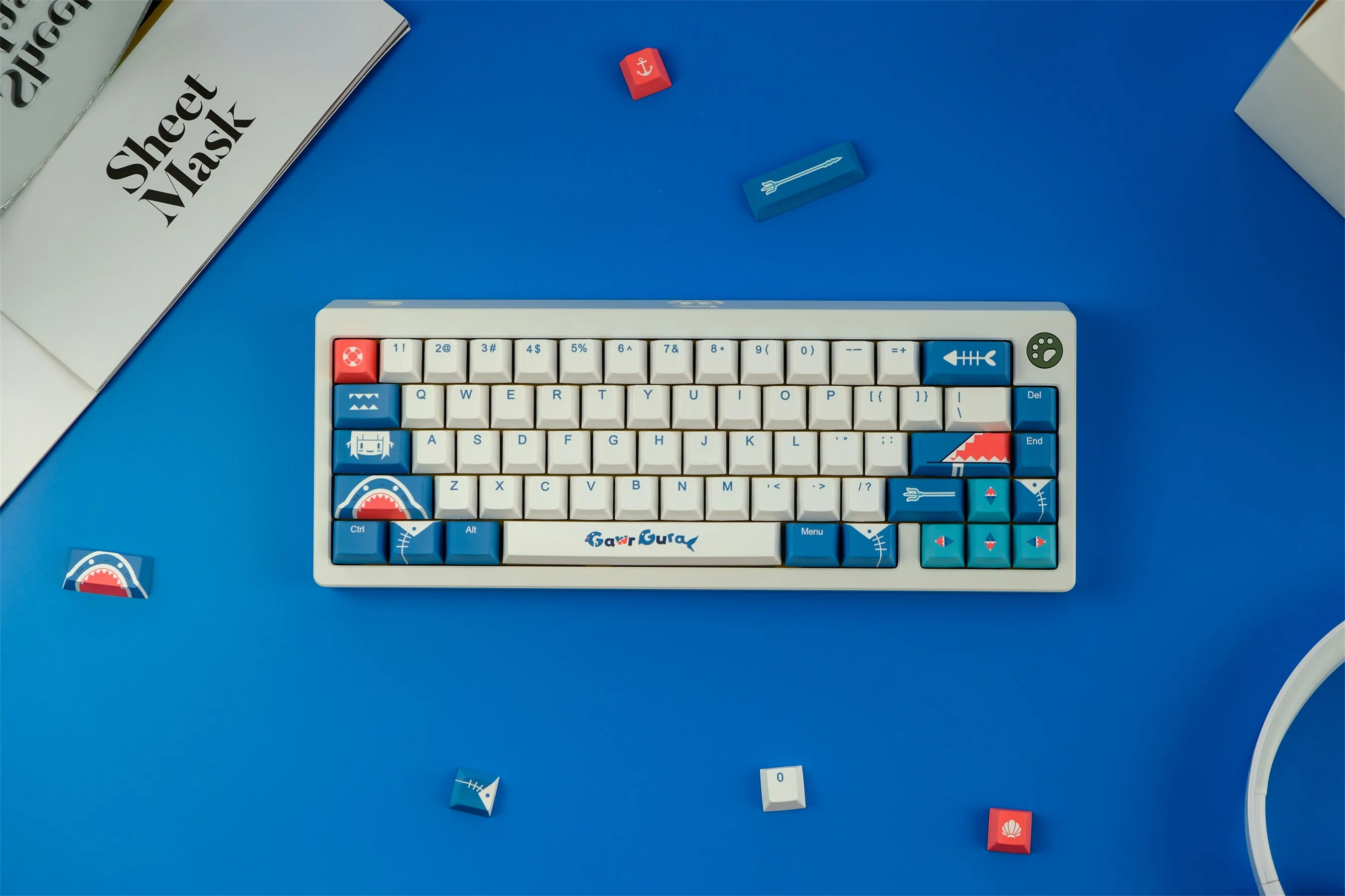 129 keys Gura PBT keycap Cherry Profile Dye Sublimation Cherry