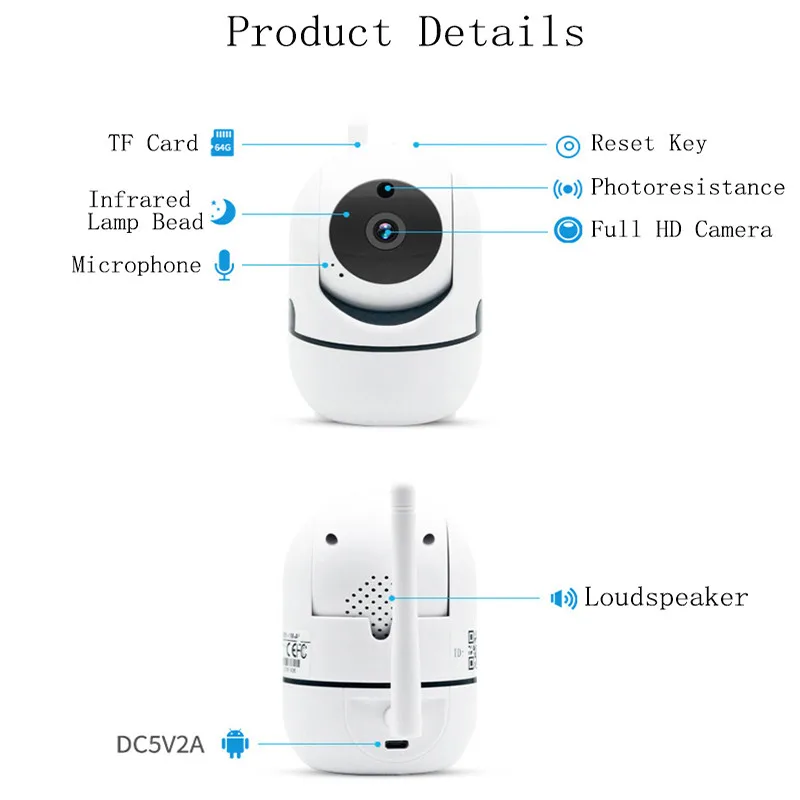 QZT Indoor IP Camera WIFI 1080P Mini CCTV Security Camera Video Surveillance Wireless Baby Monitor YCC365 WIFI Dog Pet Camera IP