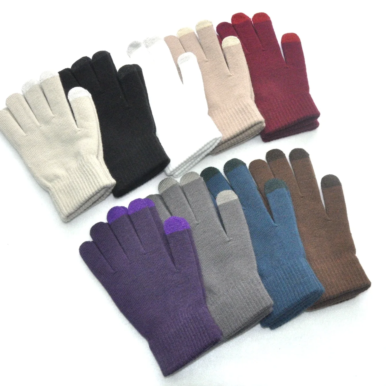 New Winter Thicken Warm Gloves For Men Women Students Knitted Three Finger Touch Screen Mittens Outdoor Cycling Skiing Gloves