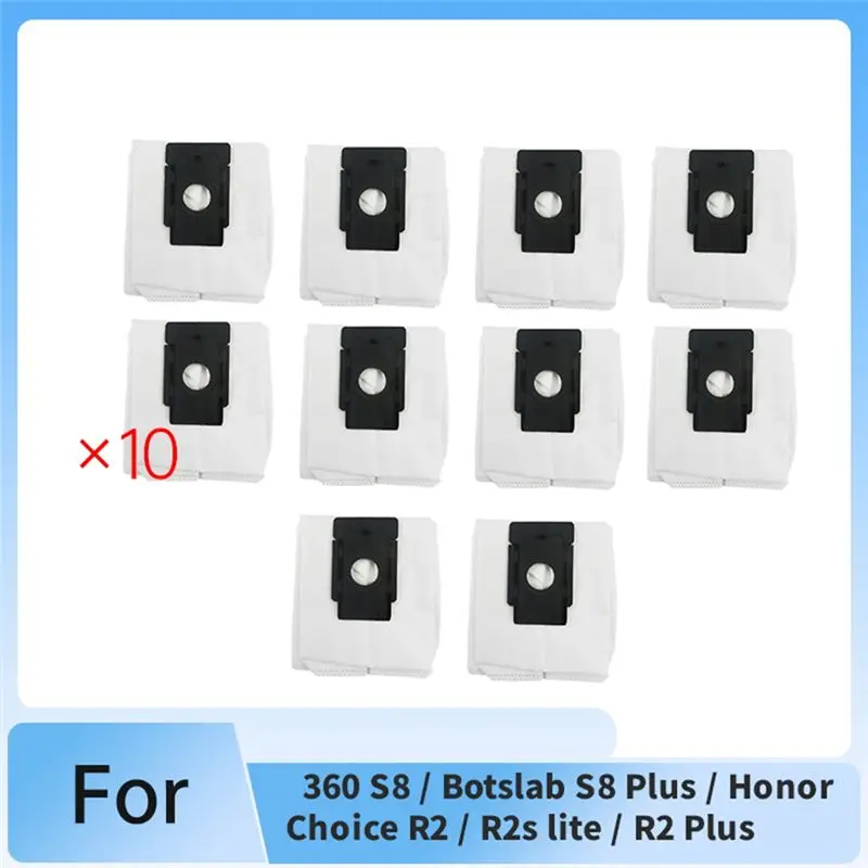 Y48A 10 Pack Dust Bag Kit for 360 S8/Botslab S8 Plus/for Honor Choice R2/R2s Lite/R2 Plus Self-Emptying Robot Vacuum