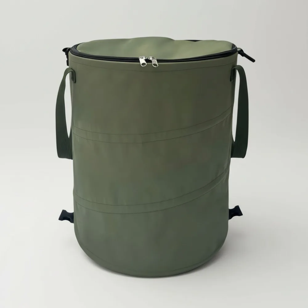 

Collapsible 24 Gallon Pop Up Trash Can with Lid, Sorting Clips & Handle - Reusable Outdoor Garden Waste Bag for Camping