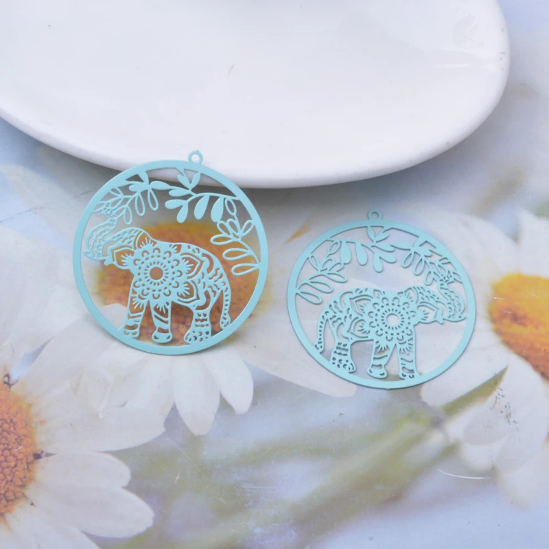 30 Stück AB8075 Messing Tier Elefanten Anhänger Ohrringe Schmuck Anhänger – Detail 9