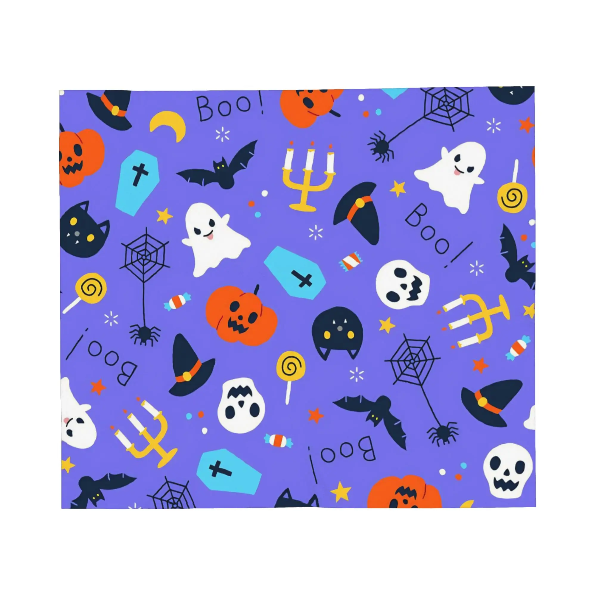 Halloween Bats Pumkin Skull Blanket  Plush Awesome Warm Throw Blankets for Coverlet Spring/Autumn