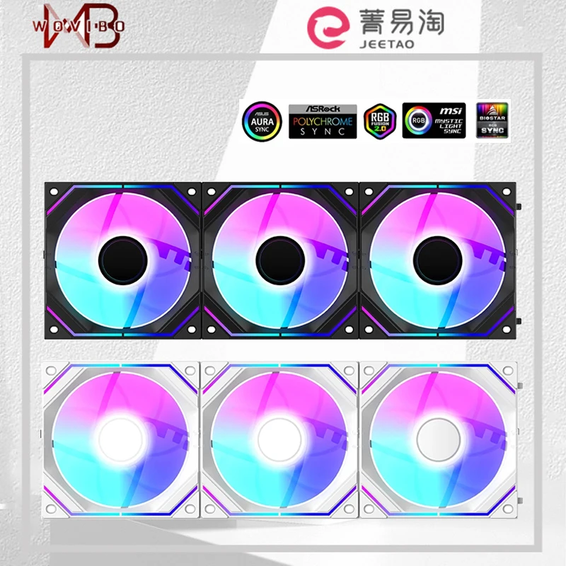 

Wovibo 120mm Uni Fan Wireless PWM 4PIN Ventilador Quiet RGB PC Computer Case Cooling Cooler 12cm 5V ARGB Ventilateur Aura Sync