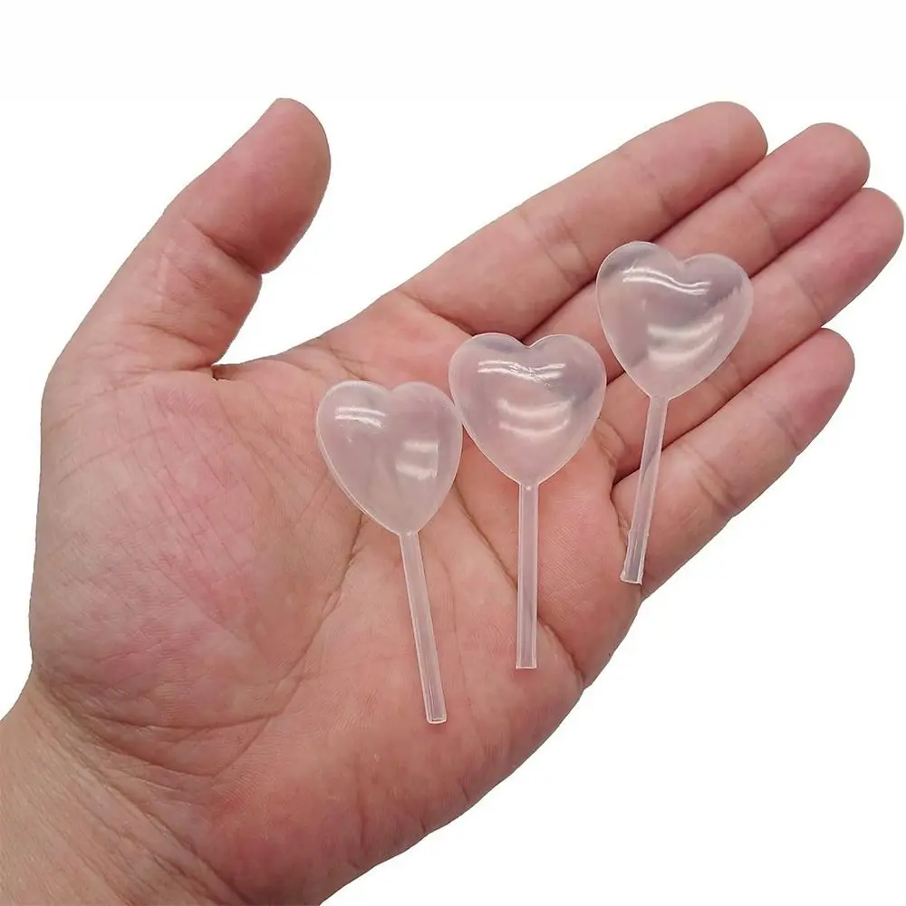 50pcs Disposable Heart Shape Transparent Liquid Dropper 4ml Liquid Transfer Pipettes Liquid Injector Cupcake, Chocolate