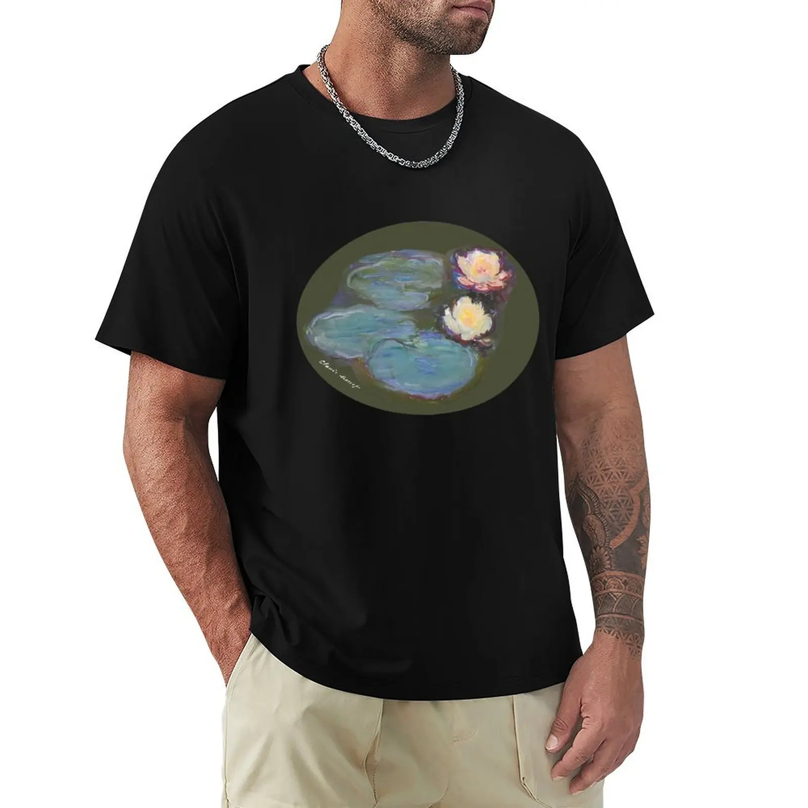 Monet's Water Lillies T-Shirt t shirts for man graphic funny T-Shirt