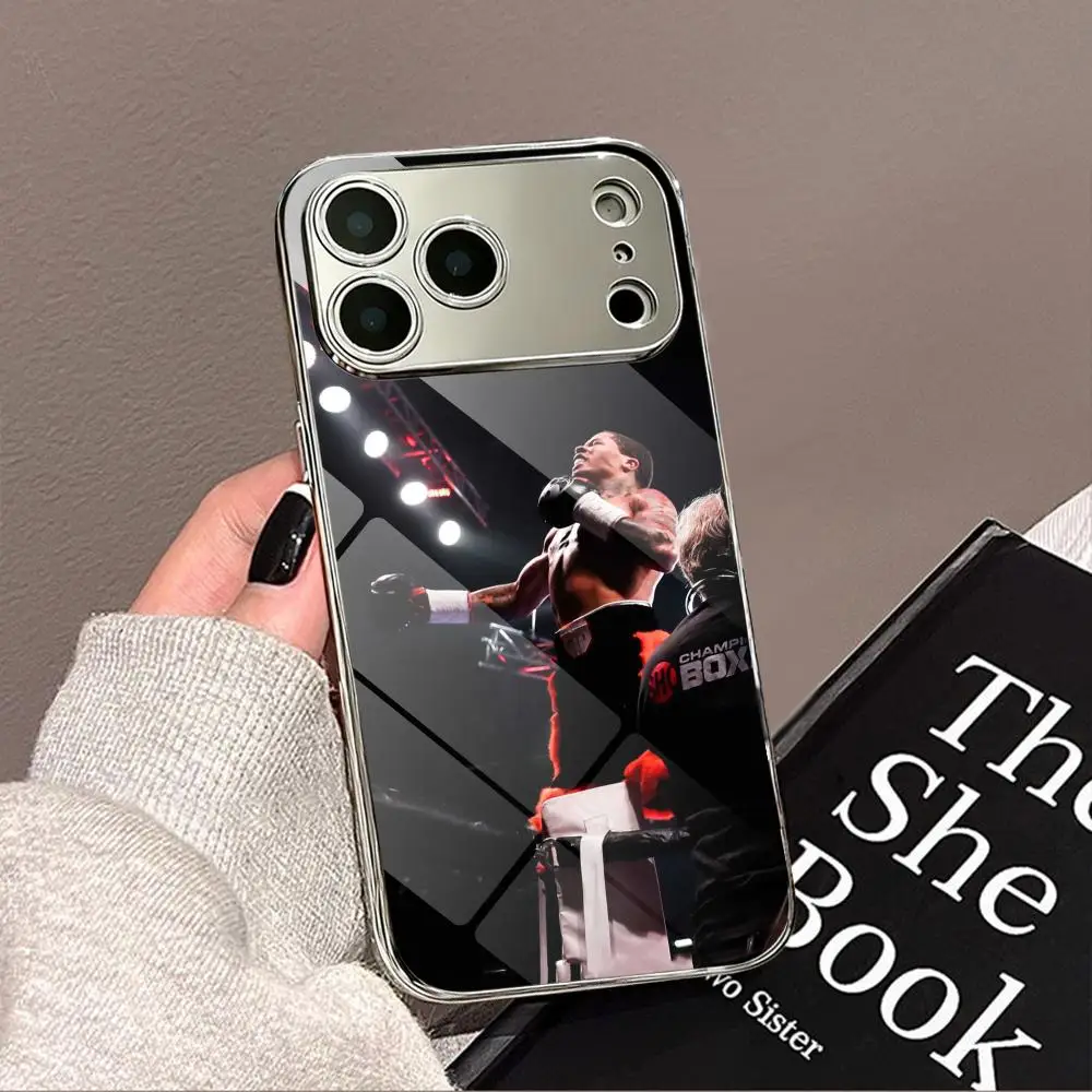 

G-Gervonta Boxer D-Davis Phone Case Electroplated Metal Bumper Case for iPhone 17 16 15 14 13 12 Pro Max Plus Shockproof Case