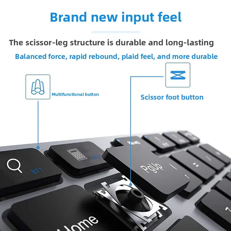2.4G Bluetooth-Compatible Number Pad USB Rechargeable 35 Keys Digital Keyboard Ultra-thin Numpad Keyboard for MacBook Pro/Air