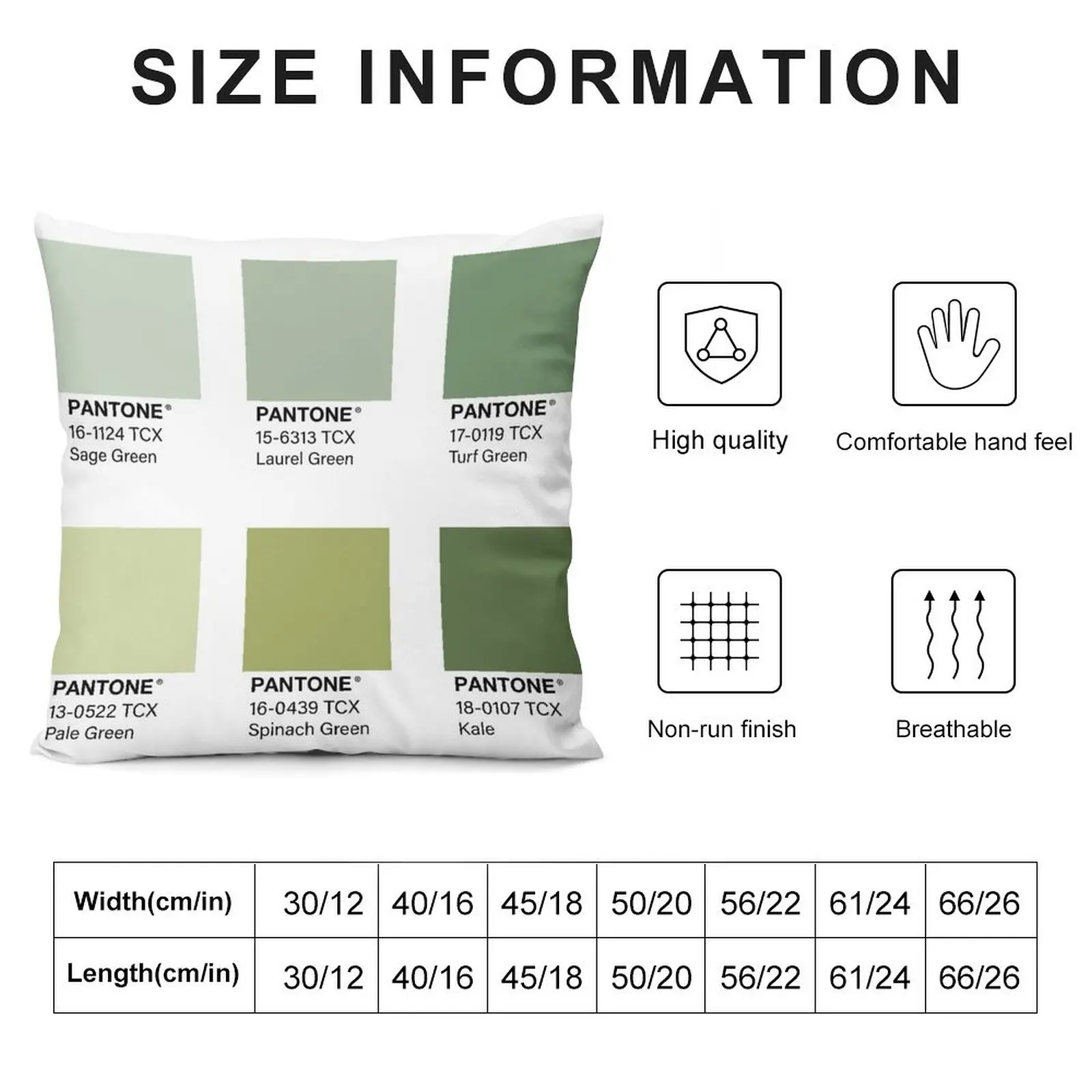 Green Pantone Color Swatch Pack Throw Pillow Christmas Pillows Sofa Cushion Cover Rectangular Cushion Cover pillow