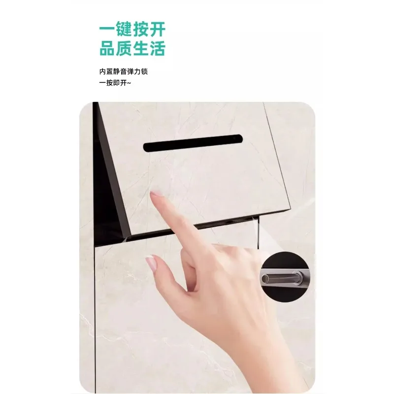 Stainless Steel Recessed Niche Wall Mount Toilet Tissue Box Hidden Bathroom  Embedded Wall Paper Holder Trash Can for Washroom - view 5