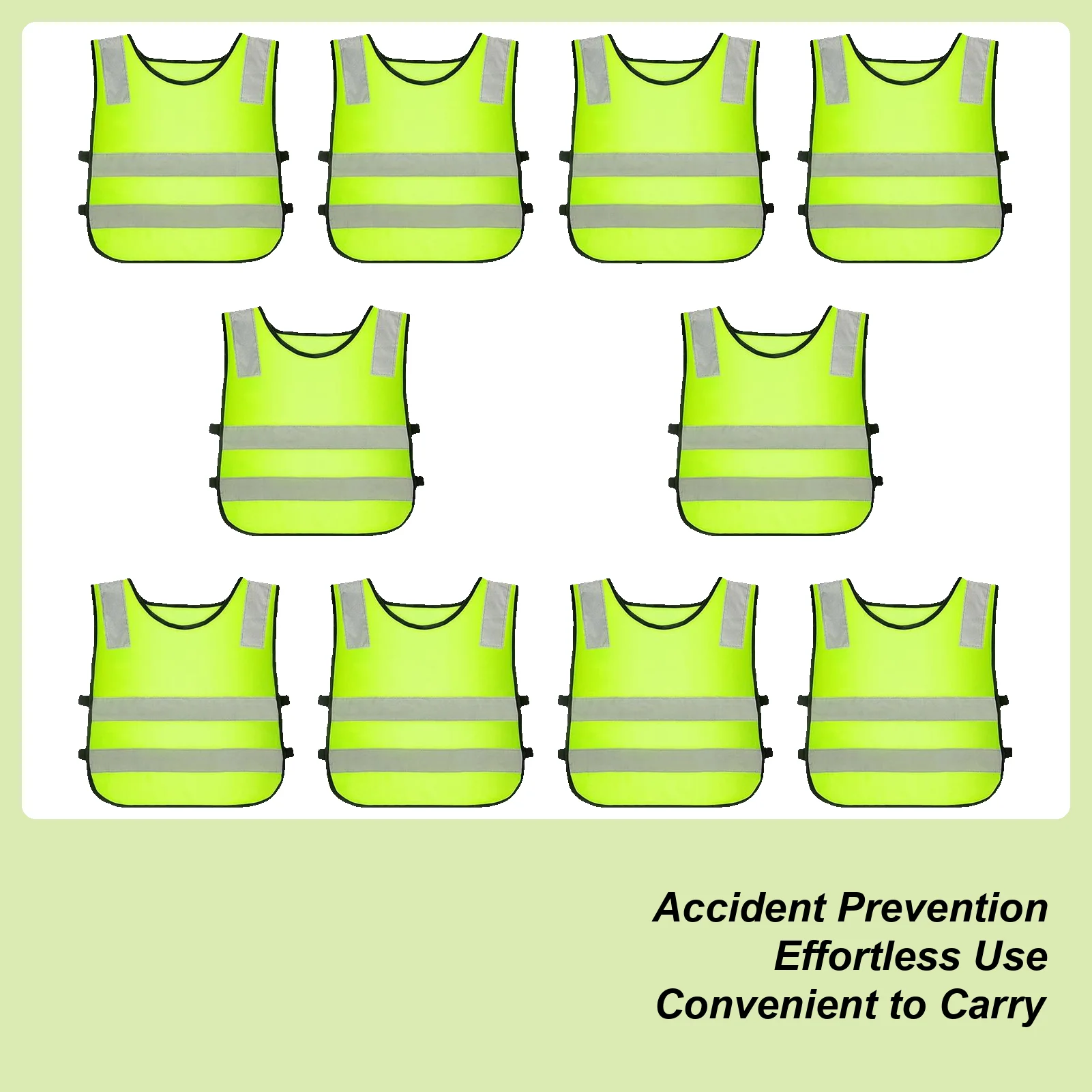 Kids Reflective Safety Vest 10 Pieces Outdoor Waistcoat Construction Vest For Traffic Walking Running Cycling Skiing Camping