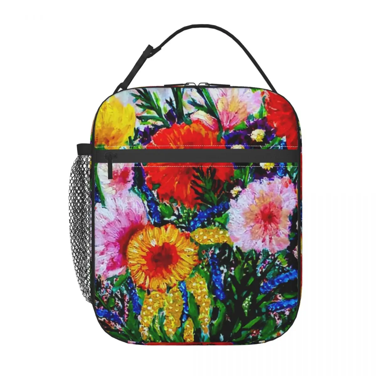 Vintage Flower Floral Arrangement Insulated Lunch Bags for Women Gustav Klimt Painting Portable Cooler Thermal Bento Box School