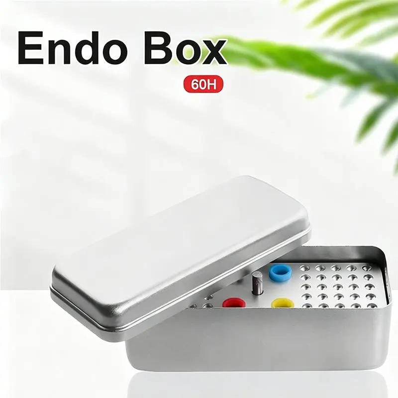Super Deal -Aluminium Endo Box 60 Hole Disinfection Burs Holder Station For Autoclave, Easy To Clean