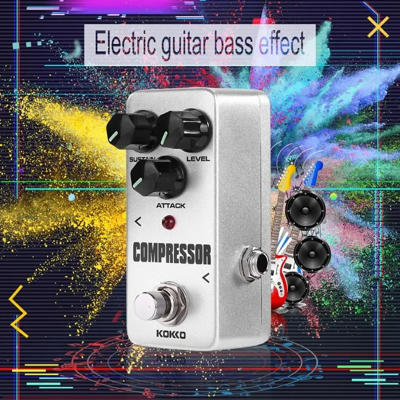 Guitar Effects Pedal Compressor High and Low Audio Adjustment Compression Block 9V Power Supply - Boost Your Metal Funk  Music