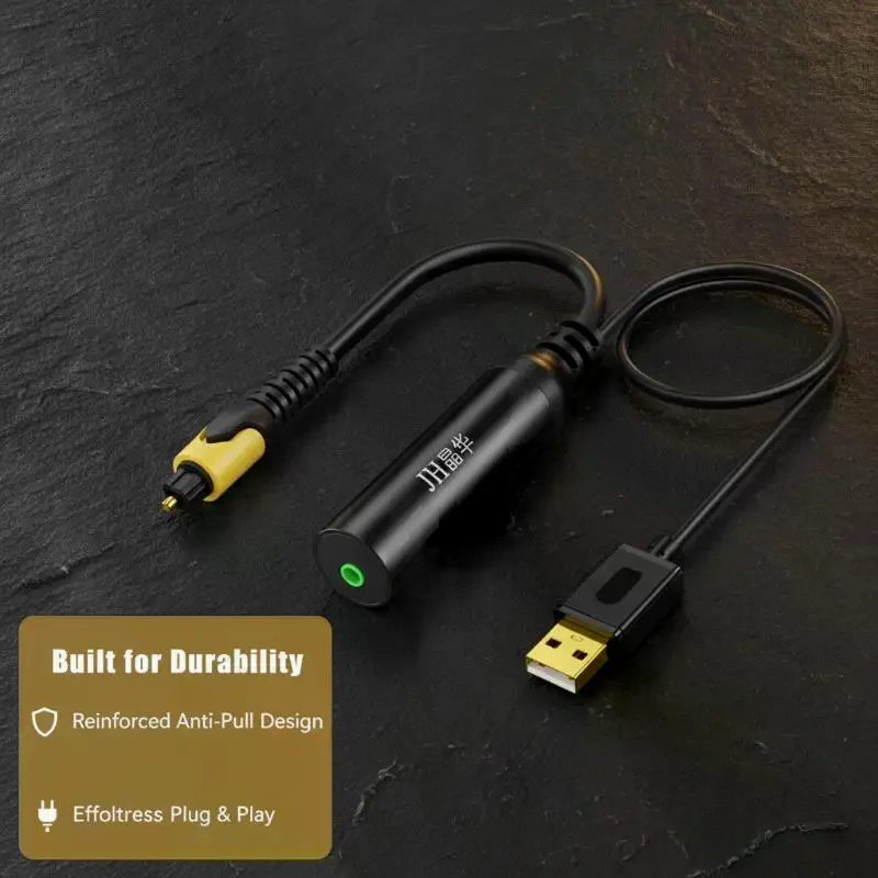 3.5mm to SPDIF Optical Audio Converter, Analog to Digital Sound Adapter for TV Enhanced Output