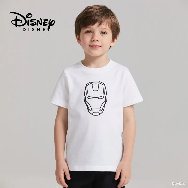 

Brand Disney Trend Summer Pure Cotton Thickened Short-sleeved Printed T-shirt Boys and Girls Loose Casual Six-color Trend Kids