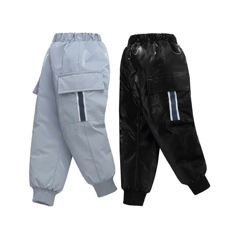 -30 Degree Winter Children Boy Down Pants White Duck Down Waterproof Wash-free Girl Winter Cargo Pants Kids Little Boy Trousers