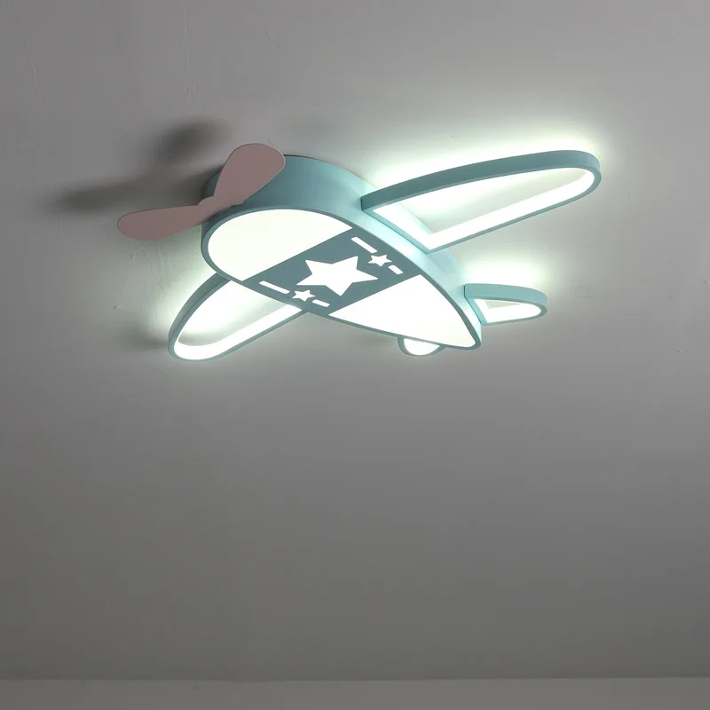 Modern Cartoon Creative Airplane Led Ceiling Lights Dimmable for Baby Kids Room Bedroom Chandelier Home Decor Fixture Design