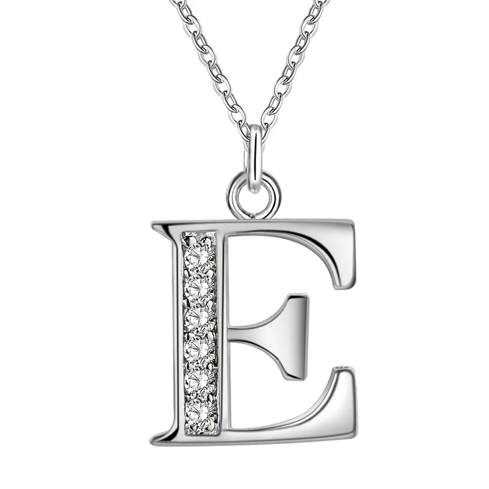 26 Buchstaben 925 Sterling Silber Halskette Anhänger für Damen Mode Schlüsselbein Kette Hochzeitsschmuck Party Geschenk Hohe Qualität – Detail 7