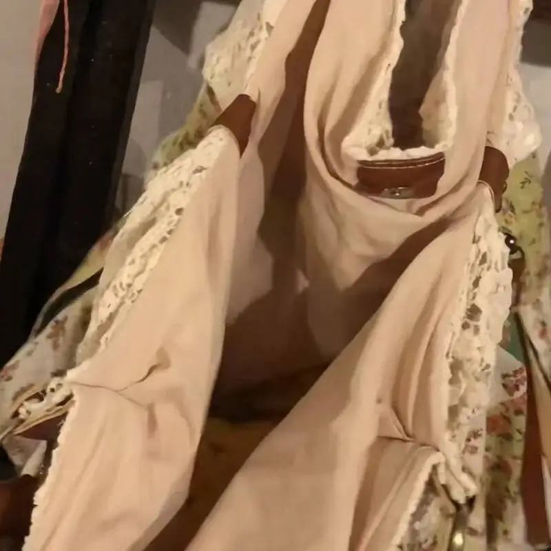 خليط الدانتيل زهرة طباعة حقائب كتف خمر كل مباراة Haruku حقائب اليد النسائية موضة Y2k الجمالية حقيبة تحت الإبط عادية