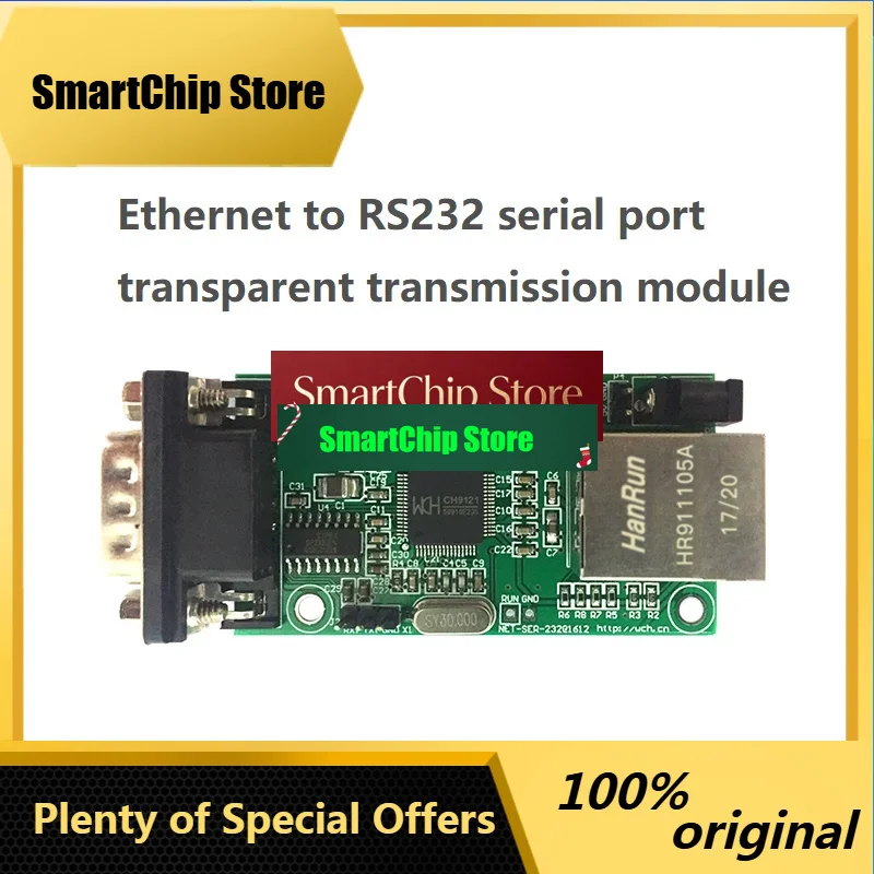 SmCpBET-SER-DT-RS232 CH9121 Ethernet To RS485 Serial Port Transparent Transmission Module Support 10/100M MDIX Line Auto-Switchi