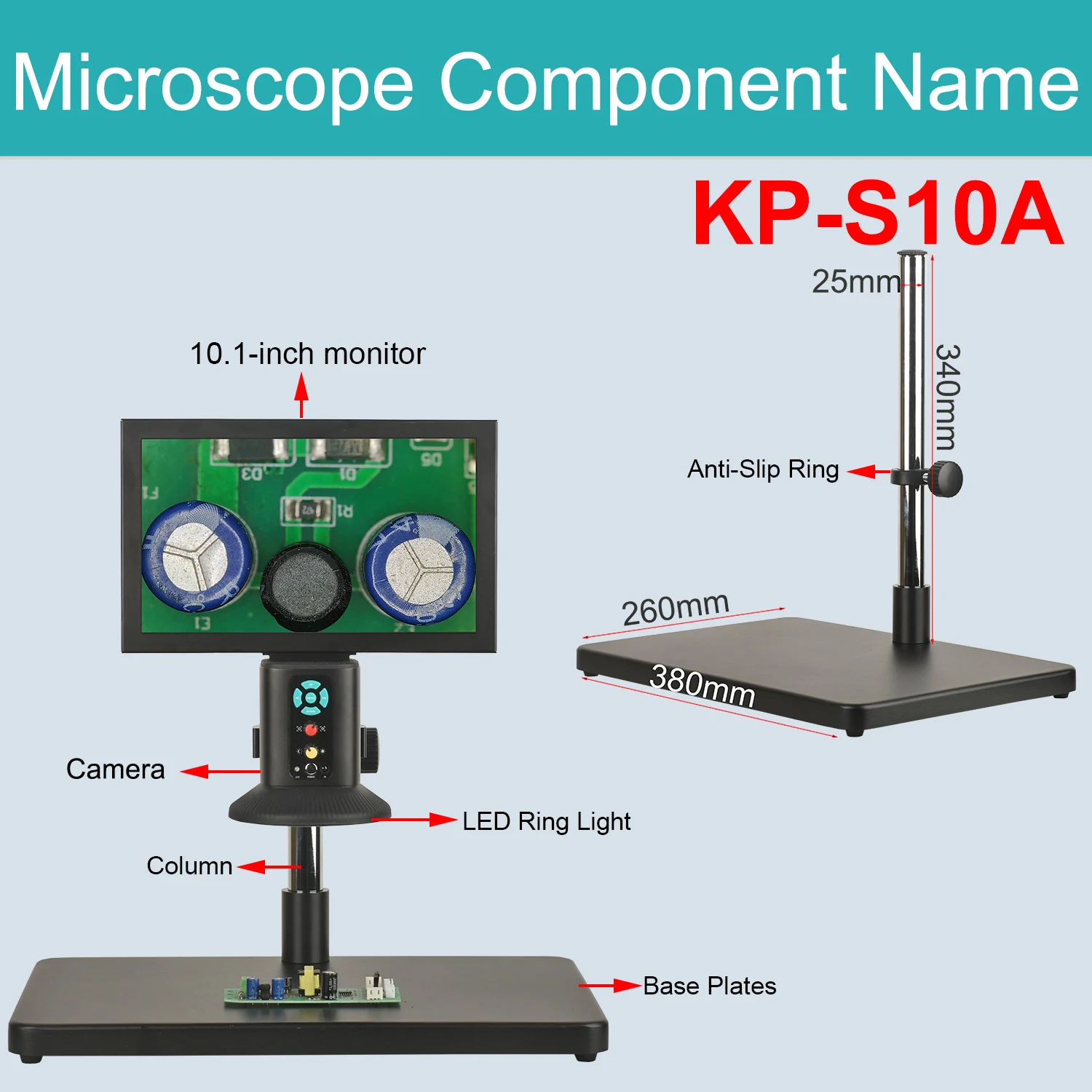 KOPPACE 10.1 Inch Electron Microscope with 8.3MP 4K HD Camera HDMI & Type-C Output 1X-50X Magnification for Detailed Inspection
