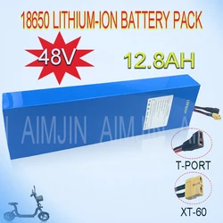 AIMJIN 13S4P 48V 12.8Ah 1000watt Lithium ion Battery Pack For 18650 54.6v Rechargeable battery with 25A discharge BMS