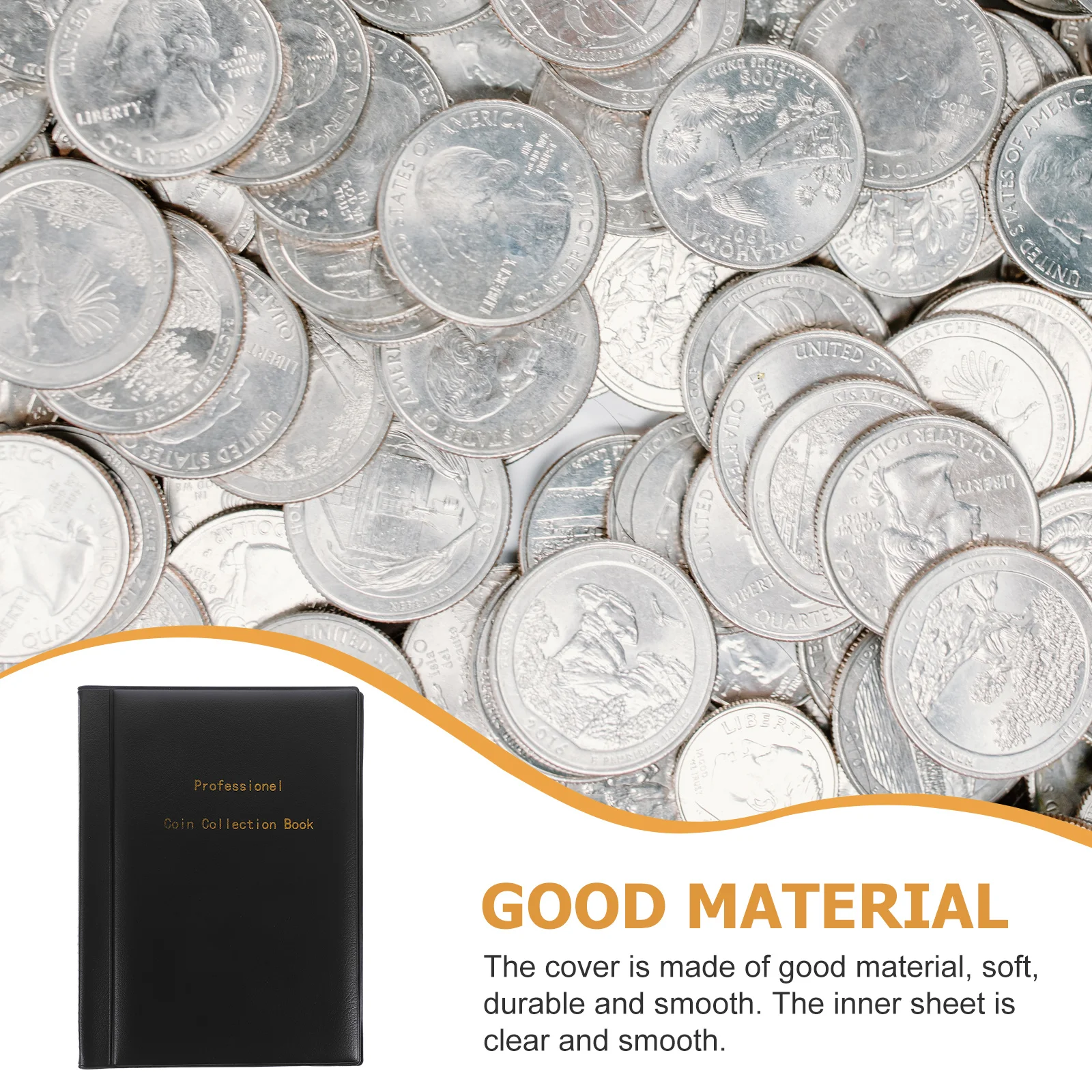 

Storage Album Pu Cover Hard Smooth Surface Portable Collection Book For Collectors Decorative Holder Commemorative