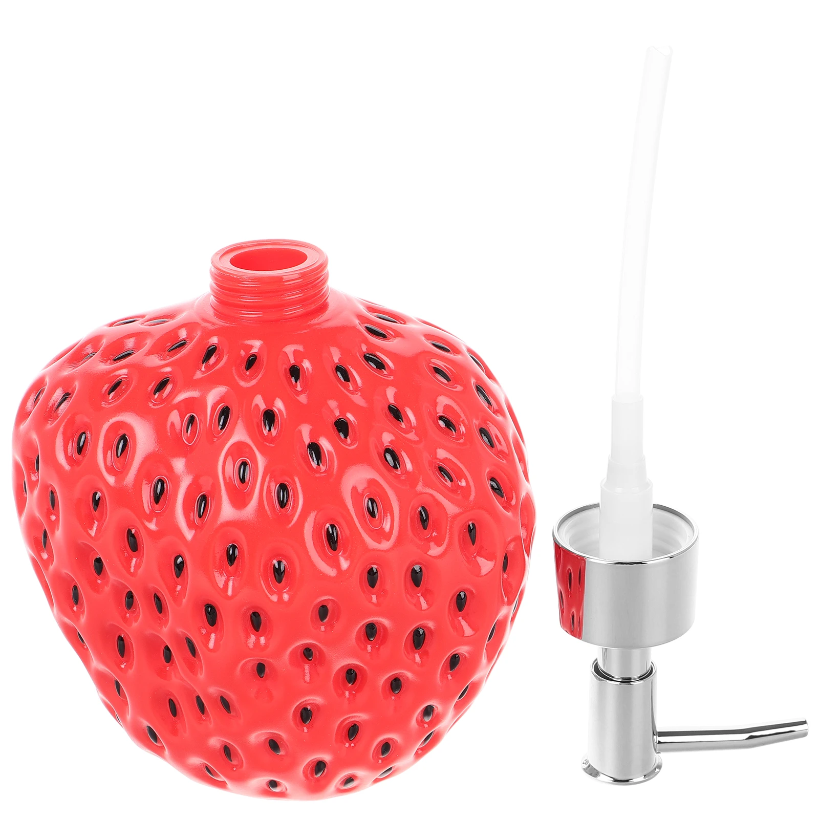 Erdbeerförmiger Seifenspender, leere Shampoo-Flasche, rotes Bad, Badezimmer, Waschbecken, nachfüllbarer Behälter, kreatives Design