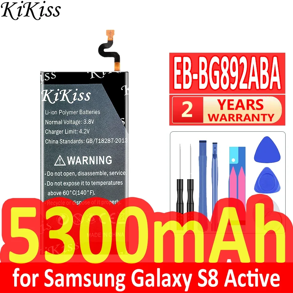 

Мощный аккумулятор KiKiss 5300 мАч EB-BG892ABA для Samsung Galaxy S8 Active SM-G8920 G892F G892A G892L G892 G892V SM-G892L Bateria