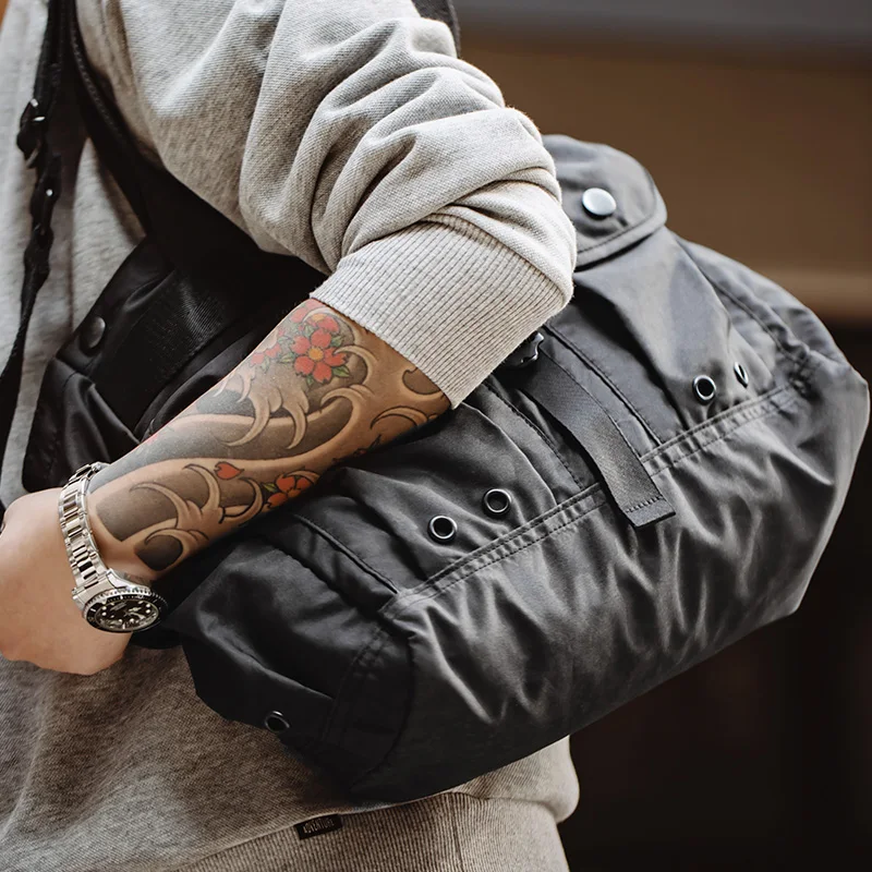 Maden-Bolso de hombro cruzado de gran capacidad para hombre, bandolera de mano para ordenador, bolso de mano negro para hombre, mochila de senderismo, bolso de viaje