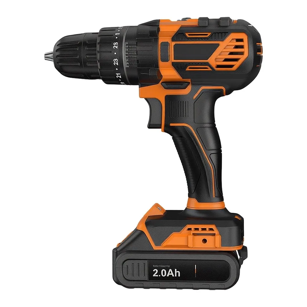 Electric Drill 21V Compatible with For V6 Batteries with 10mm Chuck LED Lamp Dual Drill Bits 65mm Bit Charger Set