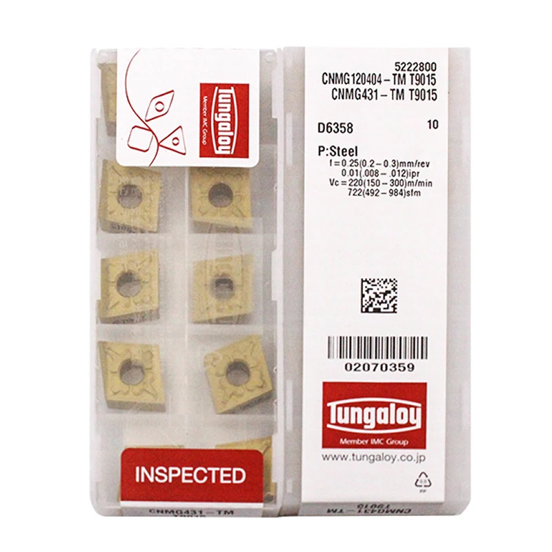 10pcs Tungaloy Original CNMG CNMG120404 CNMG120408 CNMG120412 TM T9015 T9025 T9115 T9125 T9215 T9225 CNC Cutting Turning Inserts