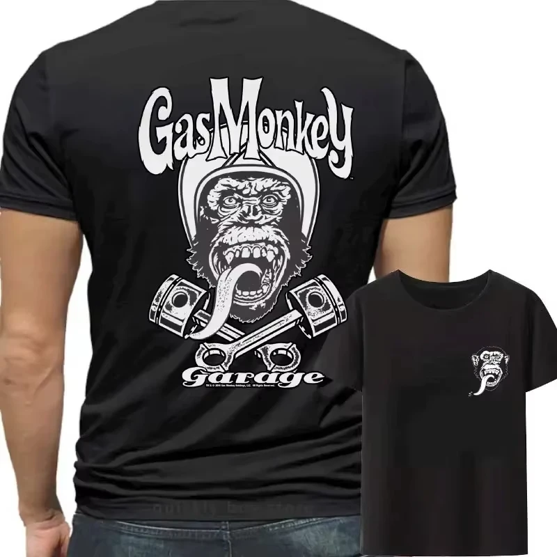 LE Gas Monkeys Garage Double Sided Print Cotton Men Women T-shirt Casual Graphic Streetwear Amazing Essential Oversized Tops