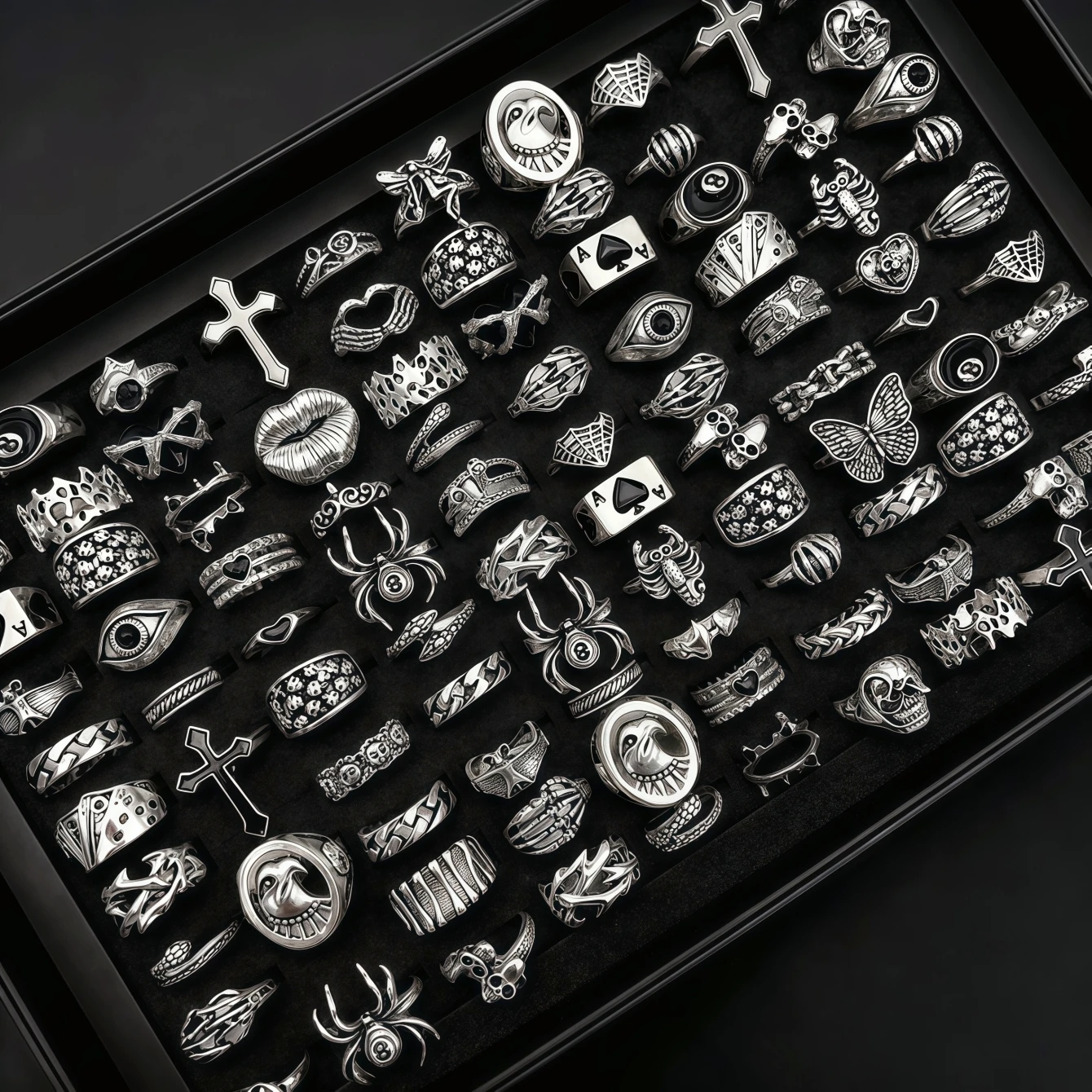 10/20/30/50/100Pieces Vintage - Gothic Skull Ring recension och pris