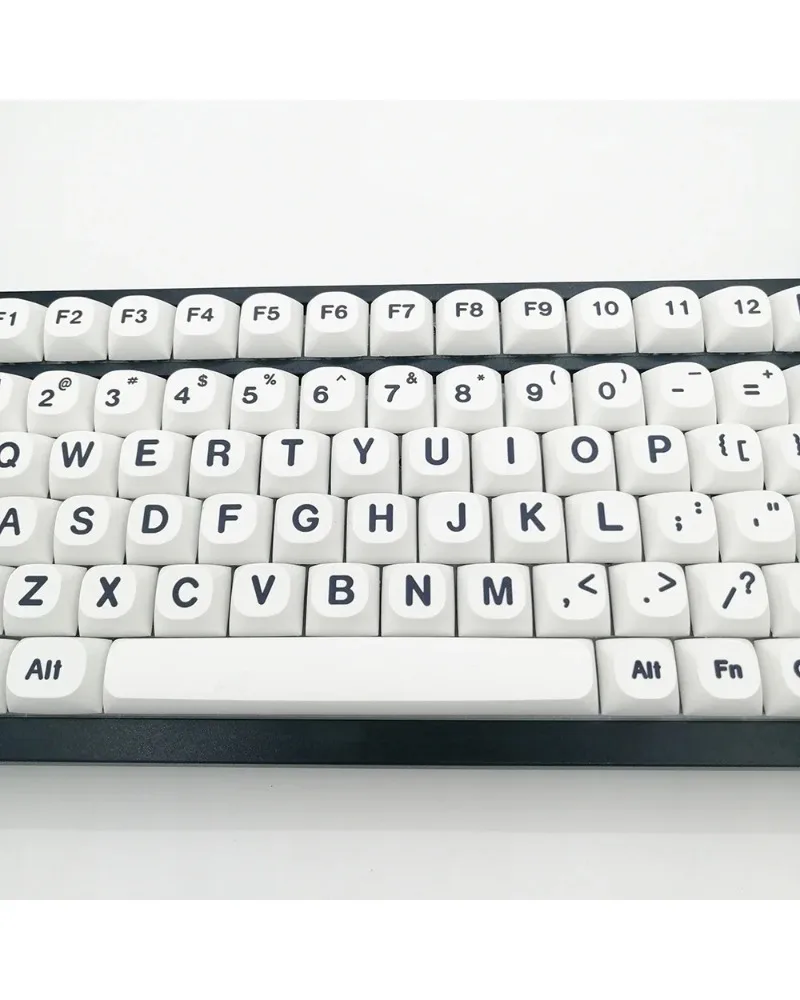 pure white solid color pbt dye sub keycaps full set oem profile for mechanical keyboards
