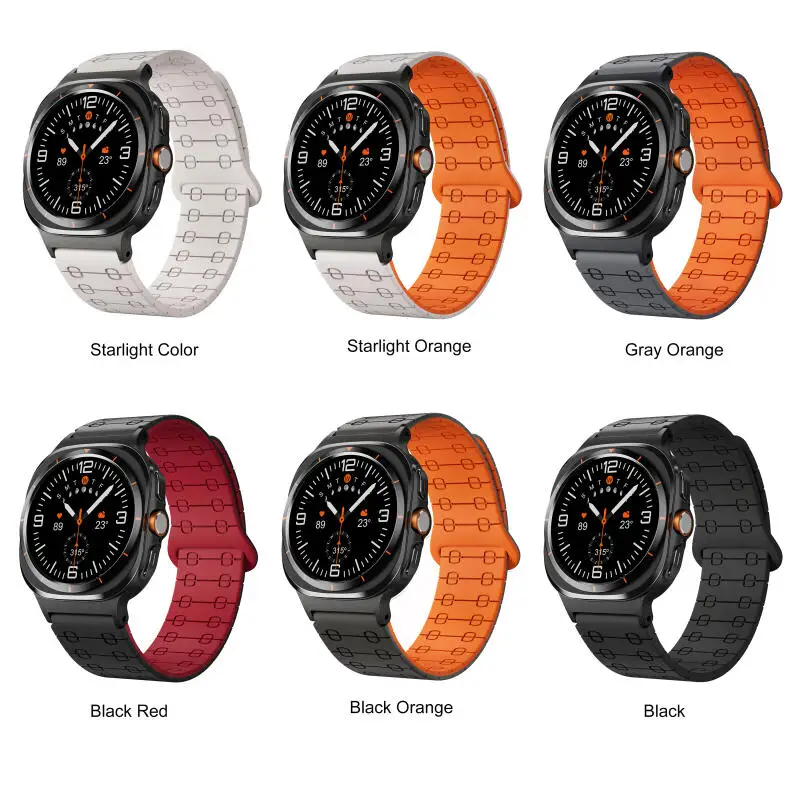 Magnetisches Silikon-Sportarmband für Samsung Galaxy Watch Ultra 47mm Austauschbares Armband für Galaxy Watch Ultra 47mm 2025 Correa