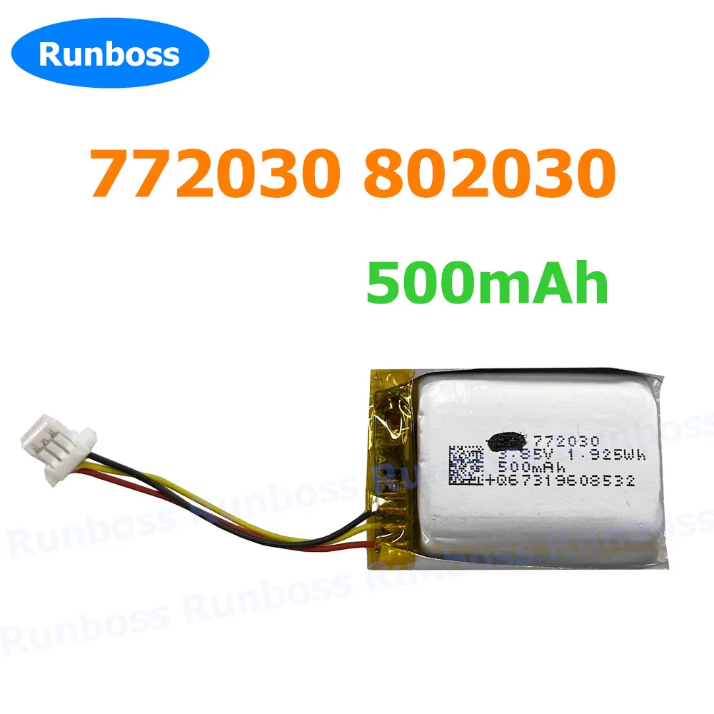 3.85V 772030 802030 500mAh Lithium Polymer Rechargeable Li-ion Battery For Neoline Evo z1 Auto-Register MP3 MP4 MP5 Camera GPS