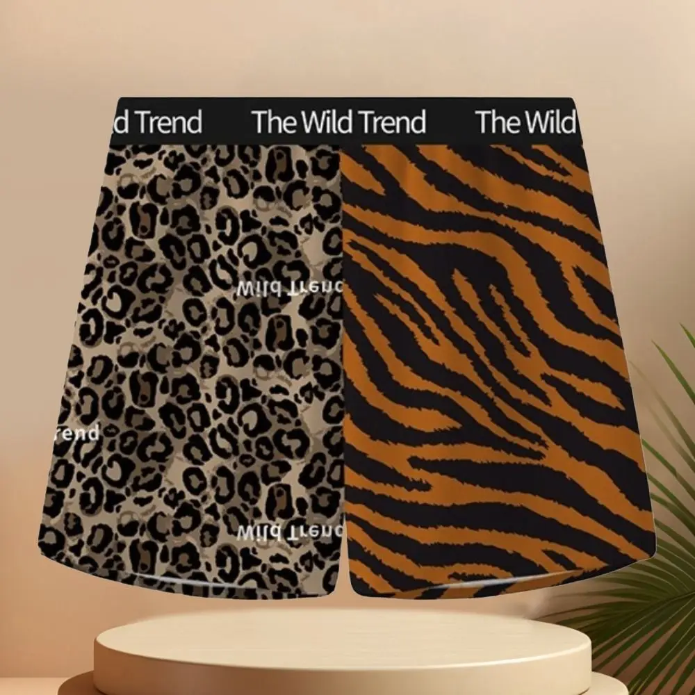 

Casual Loose Leopard Beach Shorts High Waist Classic Men's Sleep Bottoms Underpants Sweatshorts Baggy Bloomers Shorts Pants Male