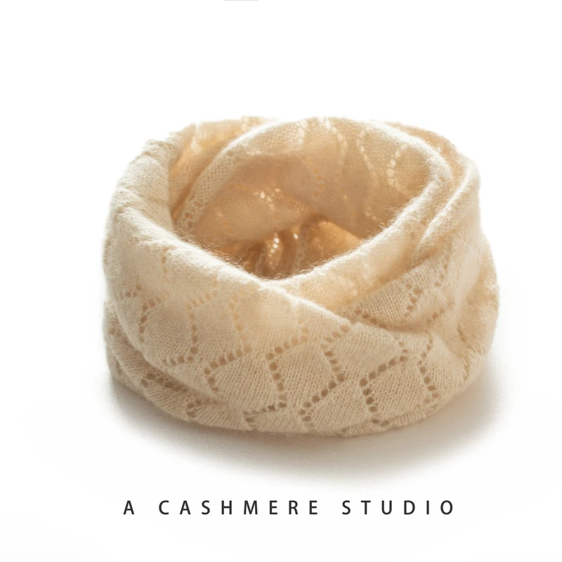 100% accesorios de punto de Cachemira invierno nuevas mujeres sólido suave cálido tubo bufandas cuello cálido bufanda señoras al aire libre O anillo bufanda chica