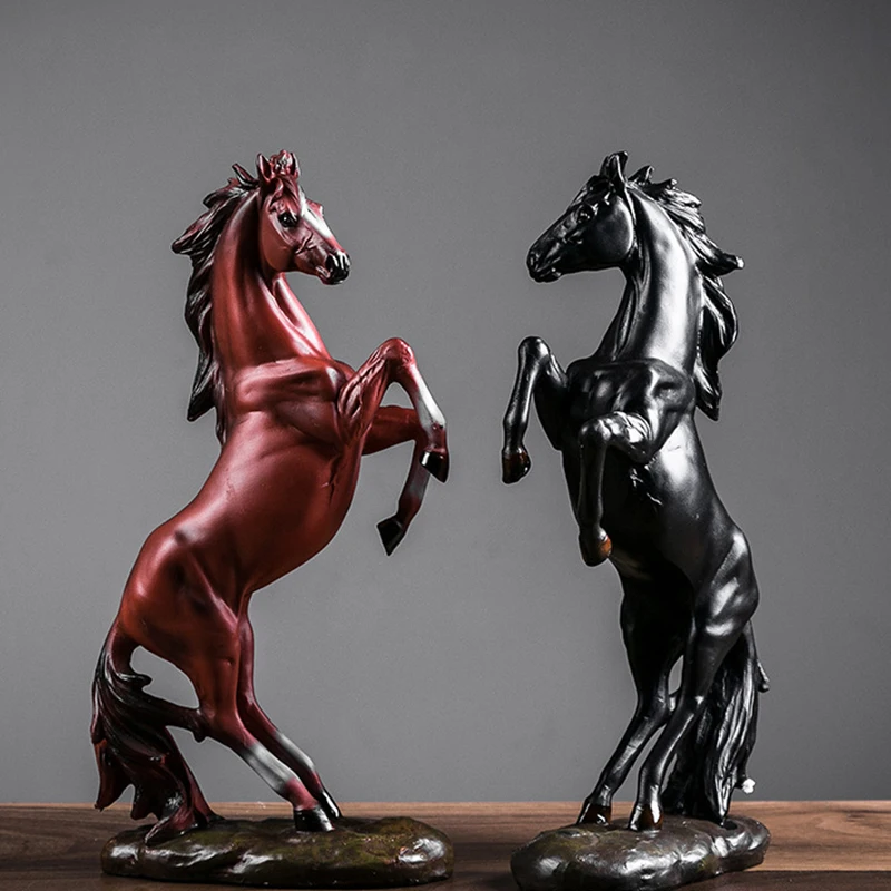 European Resin Horse Statue Decoration Living Room Office Ornament Figure Home Accessories Sculpture Modern Art