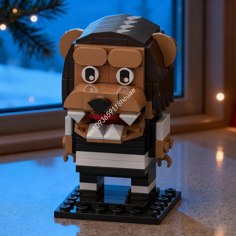145 Pezzi MOC Brickheadz Modello Mascotte Bailey, Blocchi da Costruzione Architettonici, Regalo di Natale, Idea Fai-da-Te, Giocattoli Educativi per Bambini