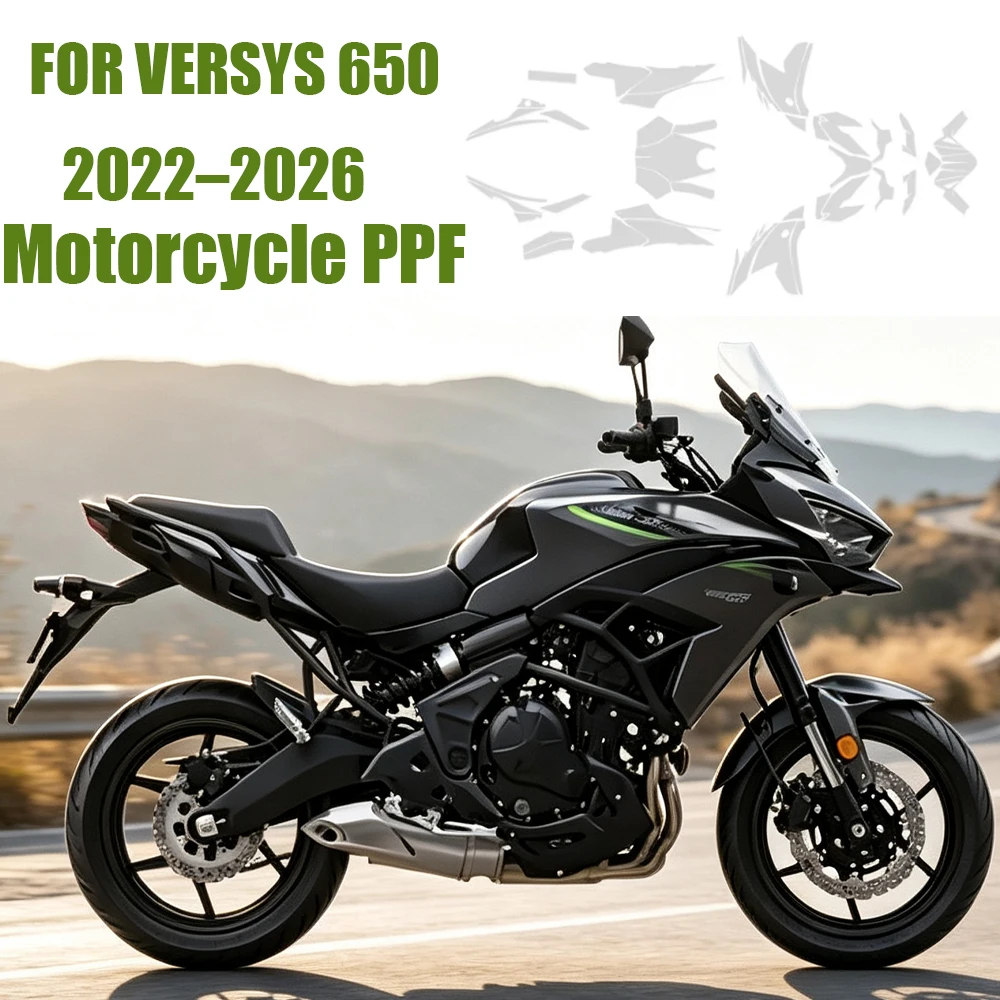 Motorcycle PPF Paint Protective Film For Kawasaki Versys 650 Versys 650 TPU Fuel Tank Transparent Protective Anti-scratch Film