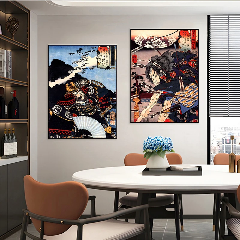 Ukiyoe Poster Japan Portrait HD Print Canvas Painting Japanese Retro Samurai Asian Warrior Wall Picture for Room Home Decor