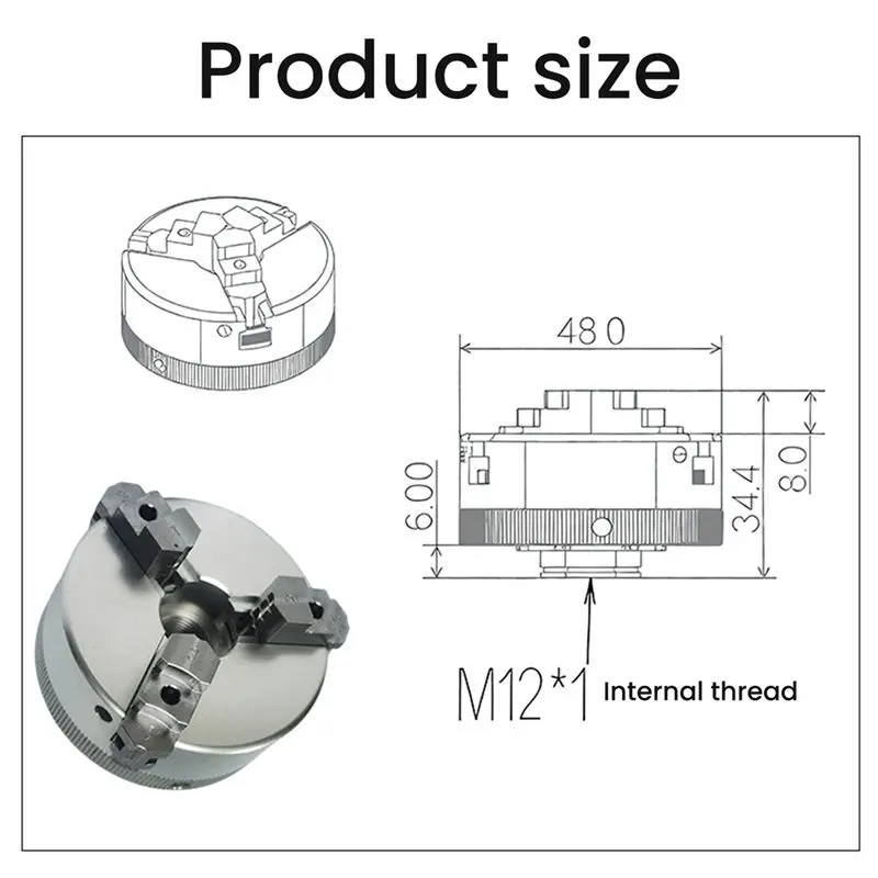 [NEW!A08R】 Aluminum Alloy Self Centering Mini Three Jaw Chuck For Lathe Bench Grinder Electric Drill Woodworking Turning Chuck A